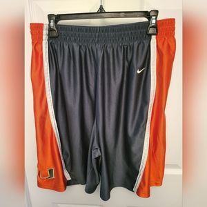 Nike Old School University of Miami Embroidered Men's M Medium Basketball Shorts